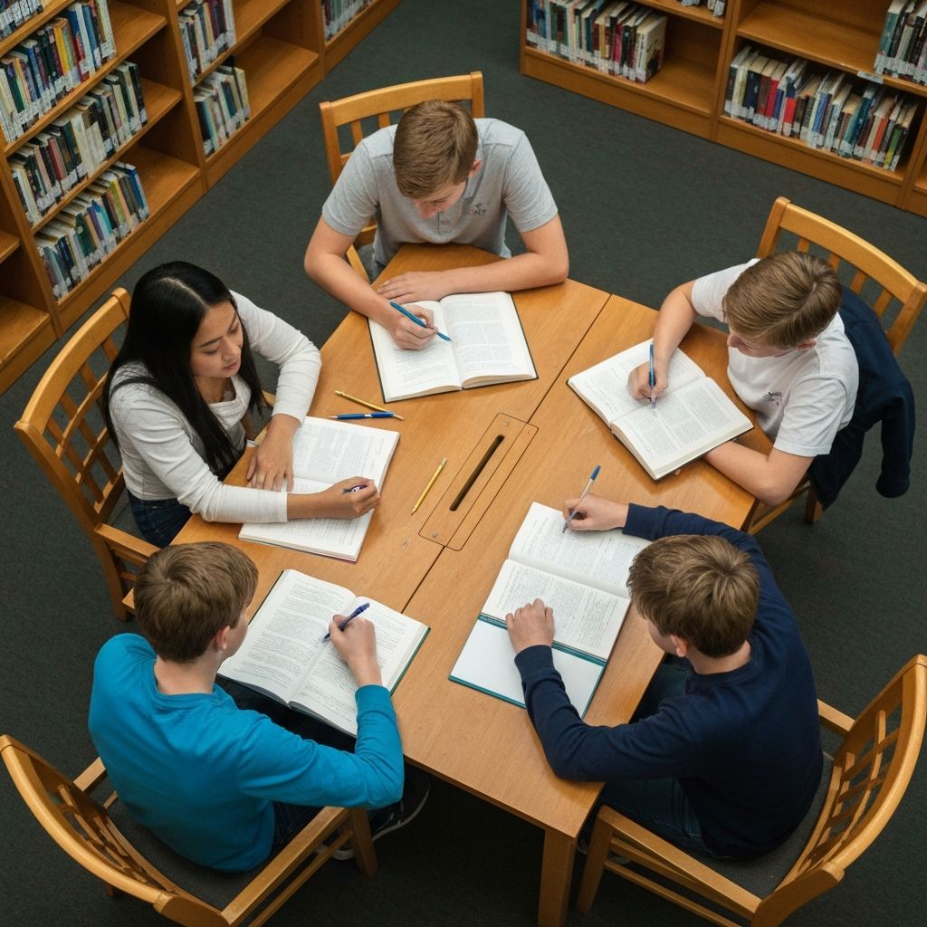 Students studying together